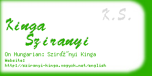 kinga sziranyi business card